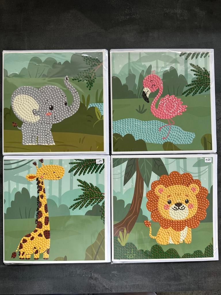 Setje kinder wens kaarten met envelop daiment painting, Ophalen of Verzenden