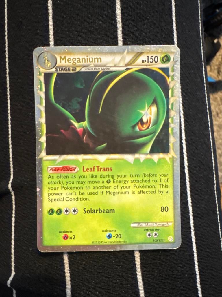 Meghanium Pokemon kaart - Zo goed als nieuw!, Ophalen of Verzenden, Zo goed als nieuw, Losse kaart, Foil