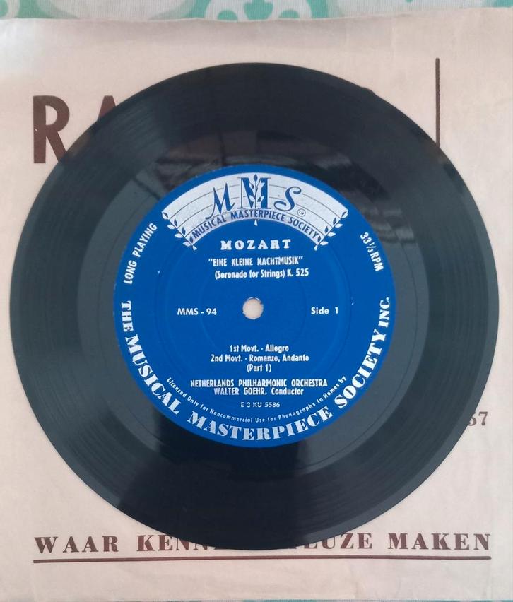 Mozart "Eine Kleine Nachtmusik" 7" Mini LP, Cd's en Dvd's, Vinyl | Klassiek, Gebruikt, Classicisme, Orkest of Ballet, Overige formaten