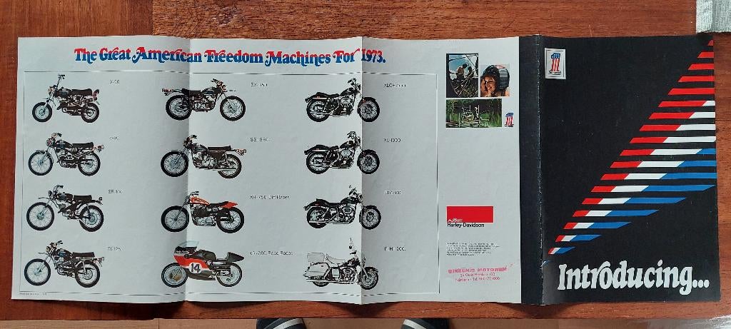 1973 Harley-Davidson folder, Motoren, Handleidingen en Instructieboekjes, Ophalen of Verzenden, Harley-Davidson of Buell