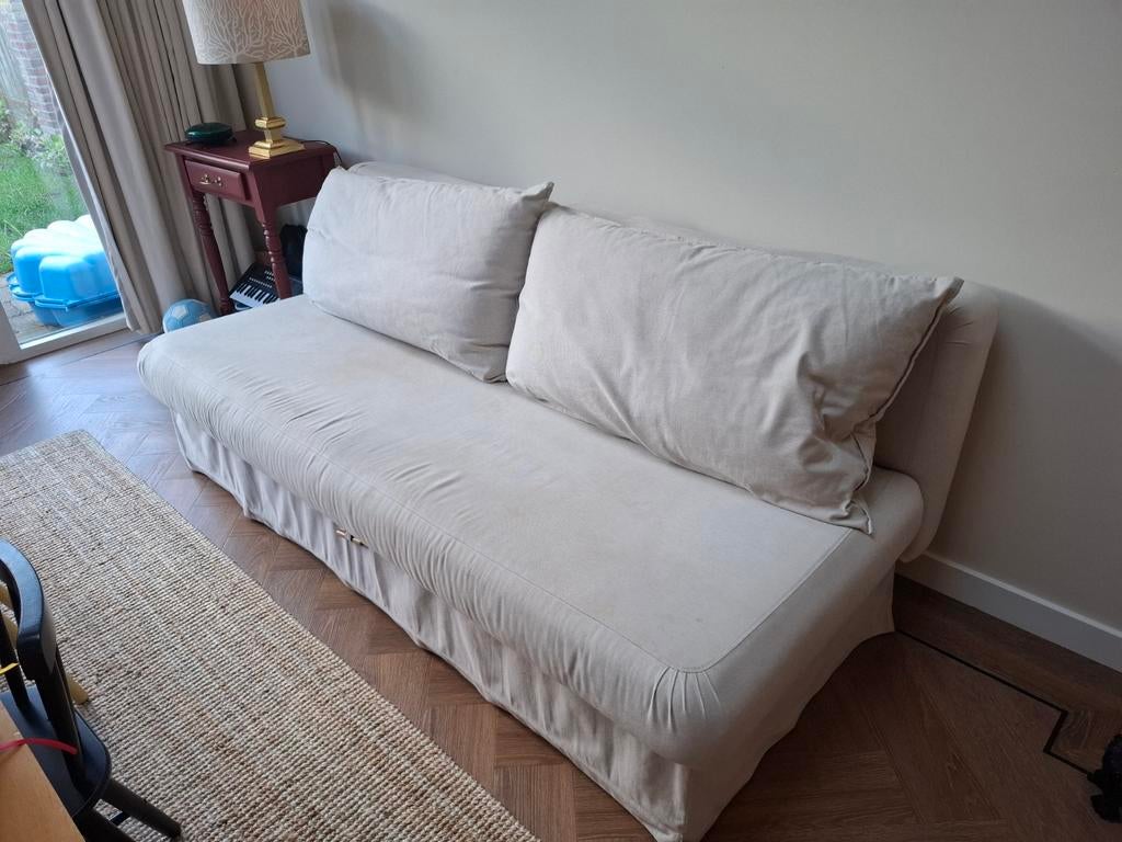 Bedbank/slaapbank Ikea, Huis en Inrichting, Slaapkamer | Slaapbanken, Gebruikt, Overige maten, Tweepersoons, Beige, Ophalen