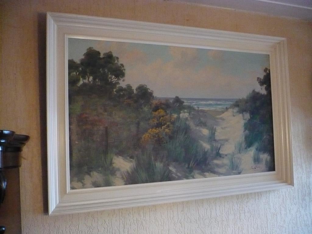 Fraai groot antiek duinlandschap Leo de Winter, Antiek en Kunst, Kunst | Schilderijen | Klassiek, Ophalen of Verzenden