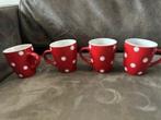 mokken rood met witte stippen, Ophalen, Zo goed als nieuw, Overige stijlen, Kop(pen) en/of Schotel(s)