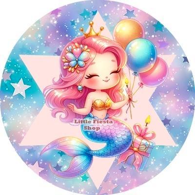 L1617 luxe icing zeemeermin 19cm eetbare taart plaat print, Hobby en Vrije tijd, Taarten en Cupcakes maken, Nieuw, Versiering