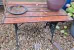 Tuintafel met gietijzeren onderstel, Tuin en Terras, Tuintafels, Ophalen, Gebruikt, Rechthoekig, Metaal