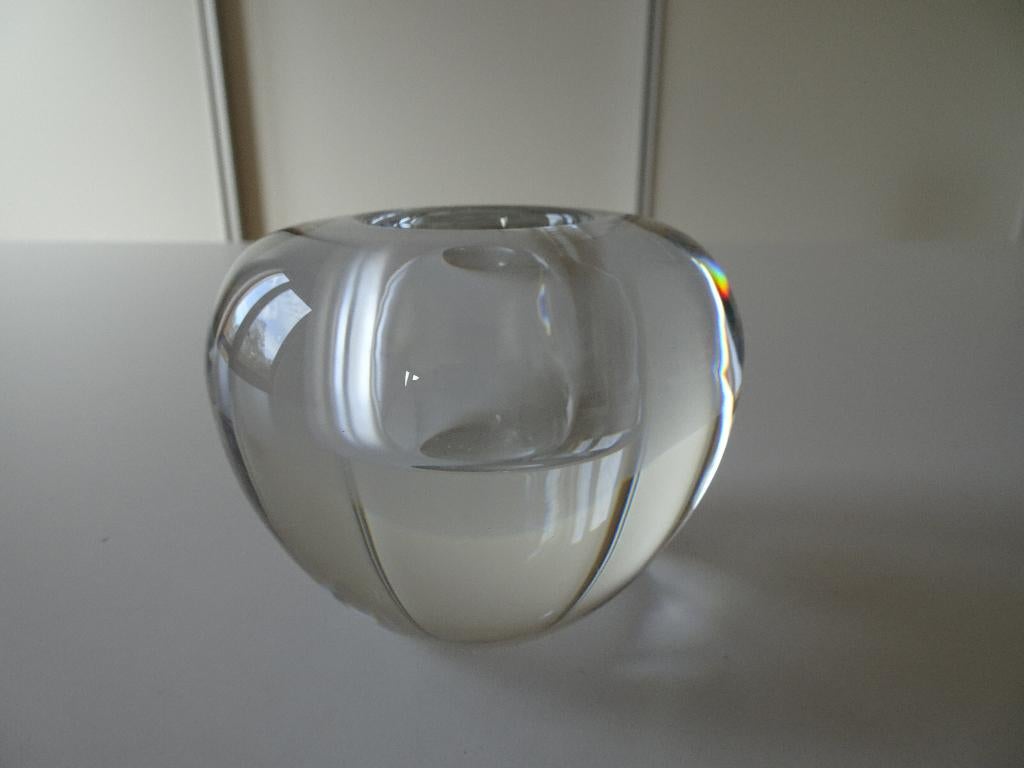 Royal Leerdam kaarsenhouder kandelaar zwaar helder glas, Ophalen of Verzenden, Glas
