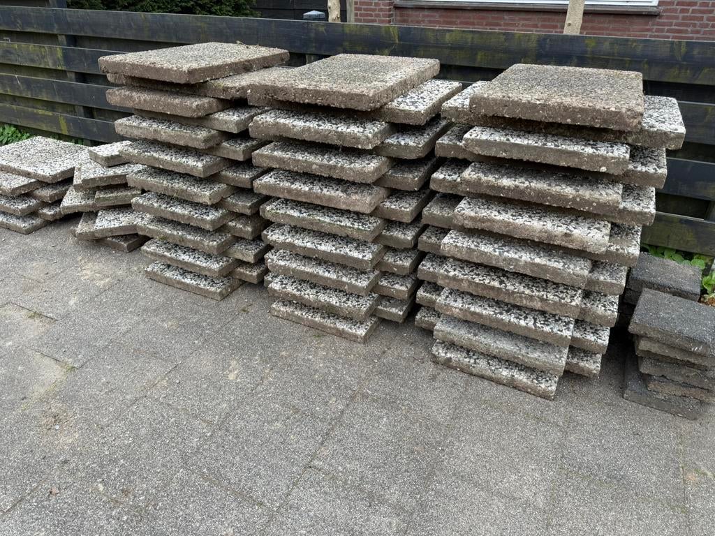 GRATIS!!! Gewassen grindtegels blauw / wit, Tuin en Terras, Ophalen, Gebruikt, 10 m² of meer, Grind