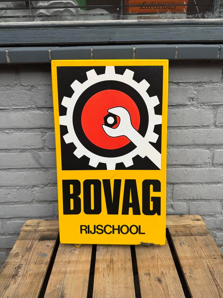 BOVAG Rijschool Reclamebord - Emaille Look, Ophalen