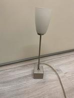 Tafellamp RVS met wit glas - LED lichtbron, Gebruikt, Ophalen of Verzenden, Glas, Modern