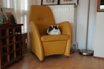 Relaxstoel Leer Geel, Huis en Inrichting, Fauteuils, Ophalen, Gebruikt, 50 tot 75 cm, Leer