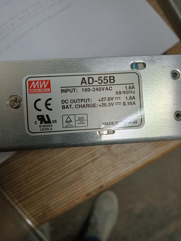 Mean Well AD-55B Omvormer - 27.6V 1.8A Voeding, Ophalen of Verzenden