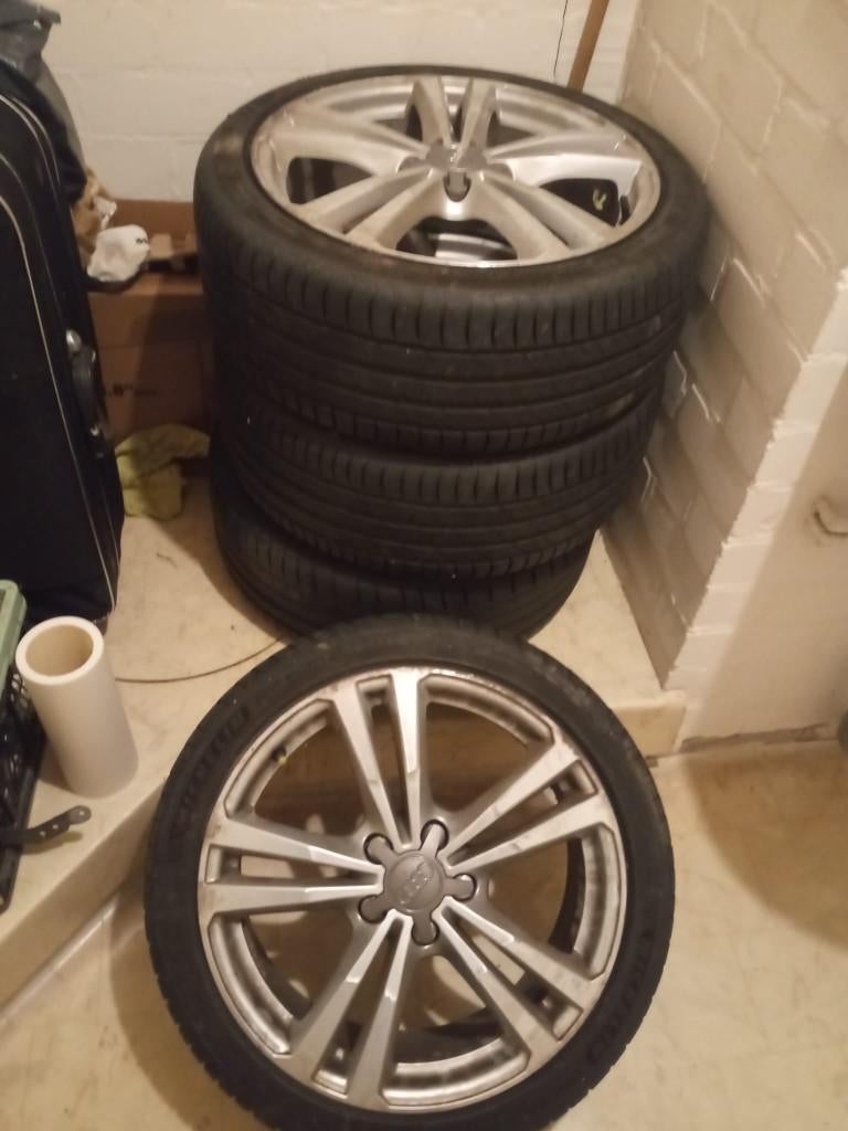 OKAZION Audi lichtmetalen velgen 18” + banden, Ophalen of Verzenden, Audi