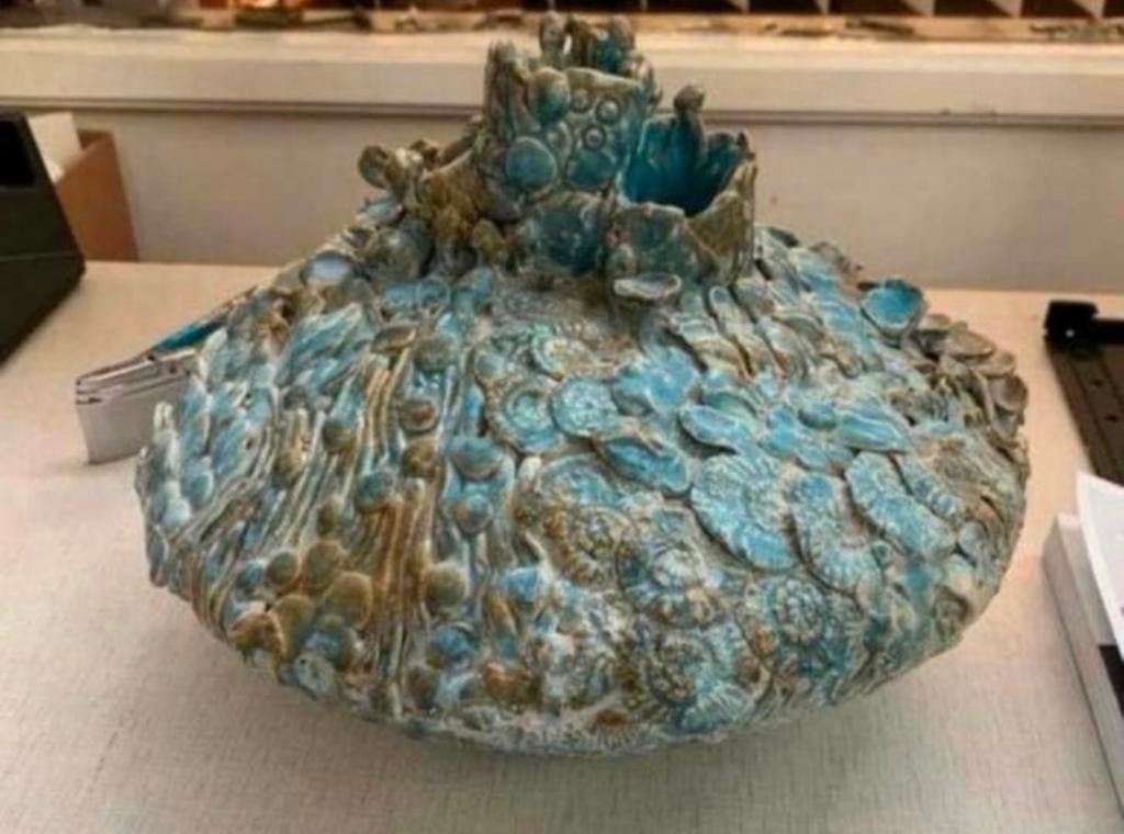 Vaas aparte grove structuren design vaas kunstenaar ?, Ophalen of Verzenden