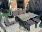 Tuinset 7 personen, Tuin en Terras, Tuinsets en Loungesets, Ophalen, Gebruikt, Wicker, 7 zitplaatsen