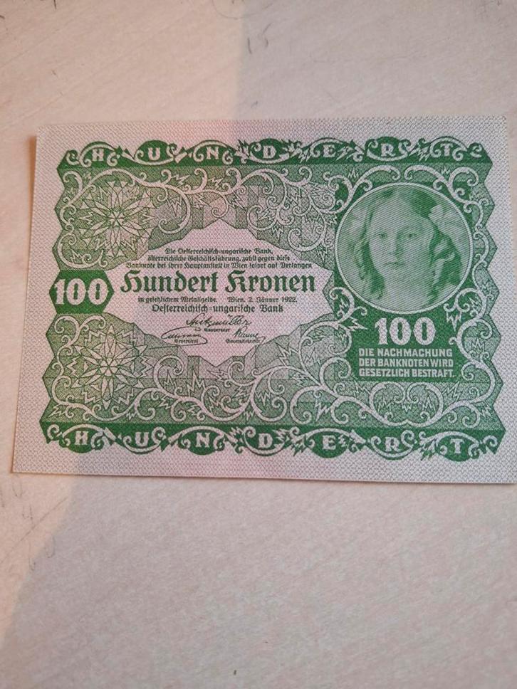 Oostenrijkse 100 Kronen biljet uit 1922, Postzegels en Munten, Bankbiljetten | Europa | Niet-Eurobiljetten, Ophalen of Verzenden
