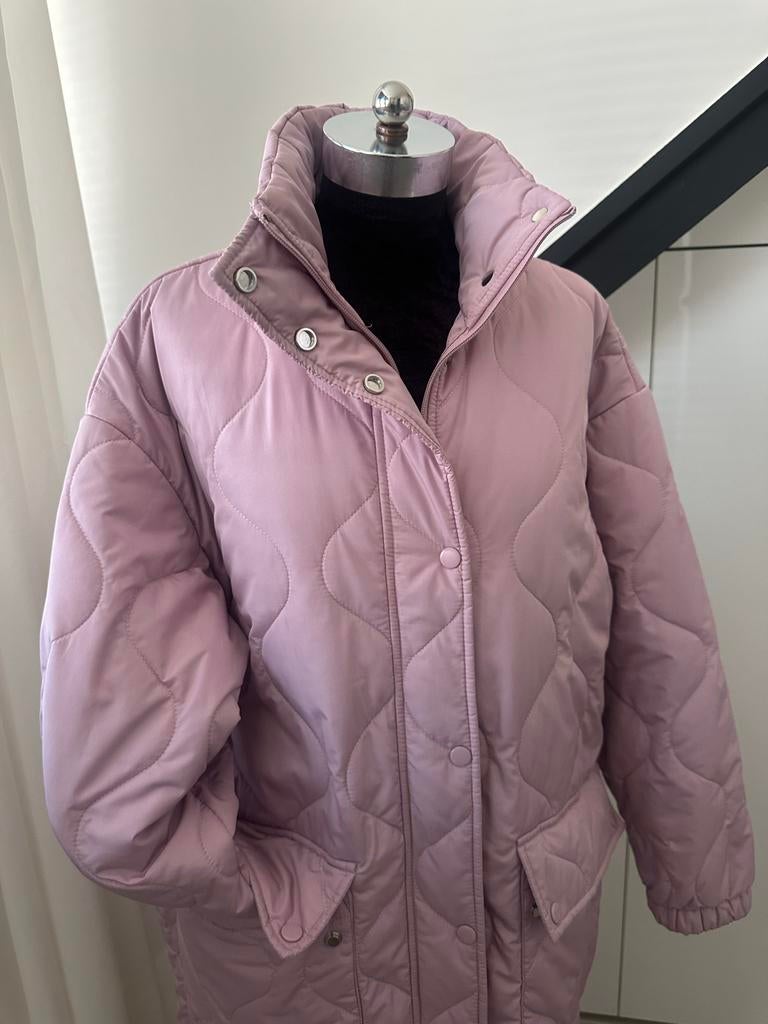Edited Gewatteerde Lange Jas - Oudroze - Maat 38, Ophalen of Verzenden, Zo goed als nieuw, Maat 38/40 (M), Roze