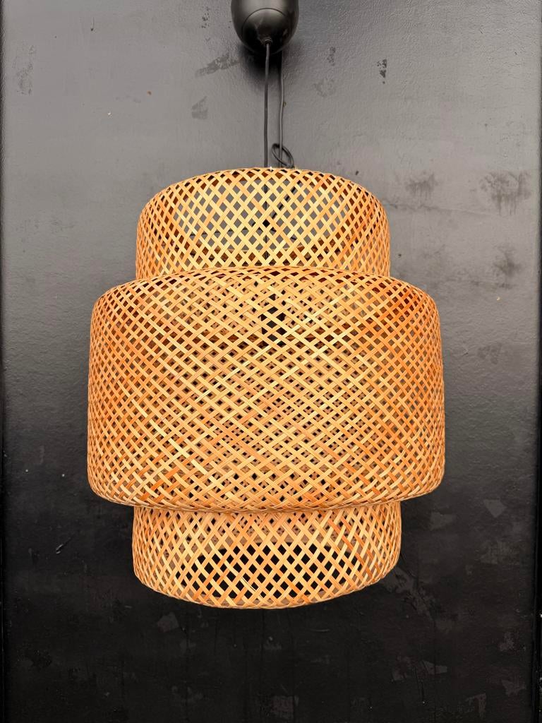 IKEA rieten hanglamp, Ophalen of Verzenden, Gebruikt, Overige materialen, Minder dan 50 cm