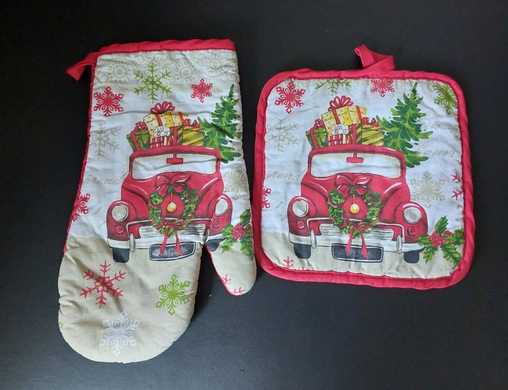 Kerst Ovenwant en Pannenlap set, Ophalen, Zo goed als nieuw