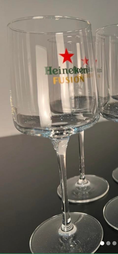 HEINEKEN FUSION GLAS OP VOET., Verzamelen, Ophalen of Verzenden, Nieuw, Glas of Glazen, Heineken