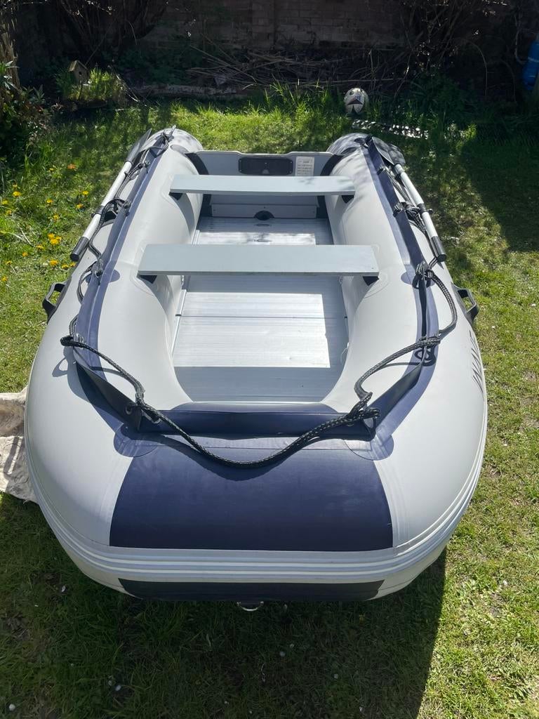 Rubberboot met Johnson 6 pk  4-takt  – vaarklaar, Ophalen, 5 tot 10 pk, Viertaktmotor, Zo goed als nieuw
