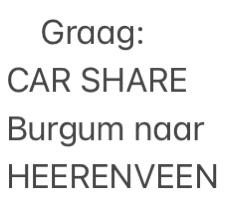 Gezocht: Lift naar Herenveen of Emeloord, Contacten en Berichten