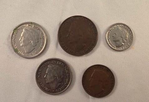 Munten Wilhelmina 1948: 1, 5, 10, 25 cent, Postzegels en Munten, Munten | Nederland, Ophalen of Verzenden, Koningin Wilhelmina