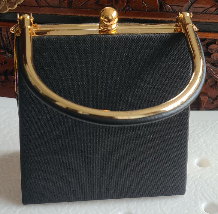 Nieuw, avondtas, zwart, h 16 cm - br. 16,5 cm, Sieraden, Tassen en Uiterlijk, Tassen | Damestassen, Nieuw, Avondtasje, Zwart, Ophalen of Verzenden