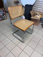Stoel met rieten zitting en chromen frame, Huis en Inrichting, Ophalen, Gebruikt, Bruin, Eén