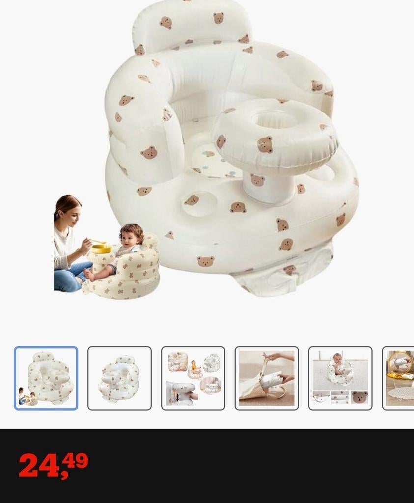Opblaasbare baby stoel met beertjes, Ophalen of Verzenden