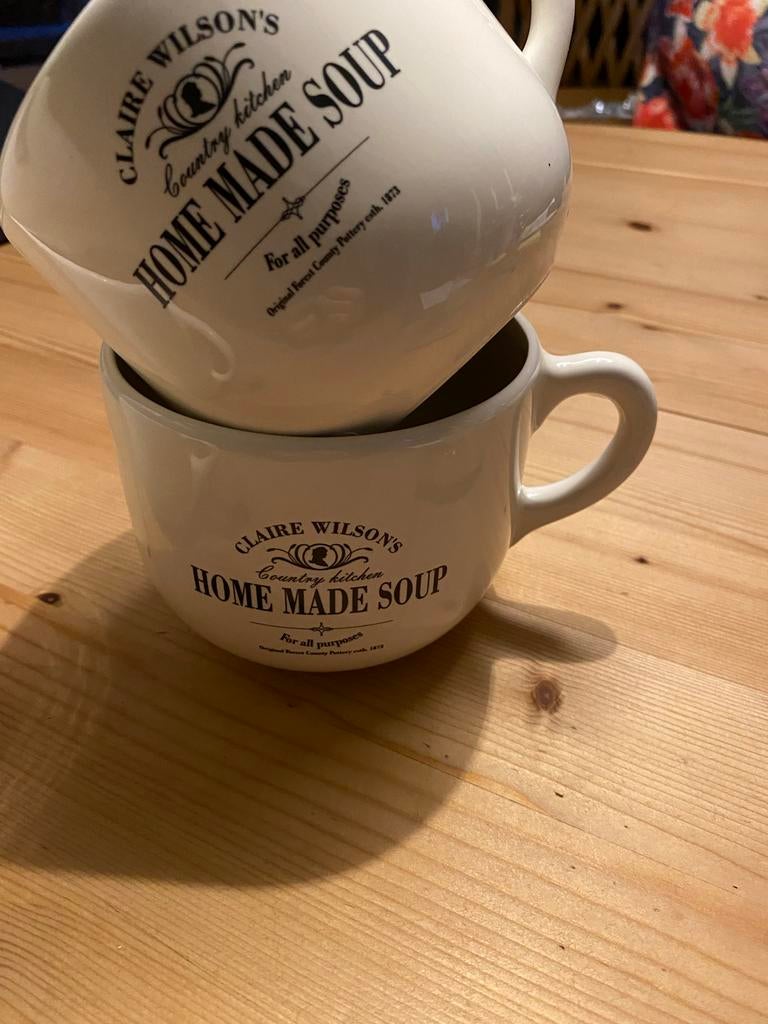 Claire Wilson's Soepkommen - Set van 4, Ophalen of Verzenden, Zo goed als nieuw, Kom(men), Overige stijlen