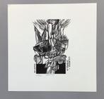 Hedwig Pauwels - houtgravure, Man en schip, Antiek en Kunst, Ophalen of Verzenden