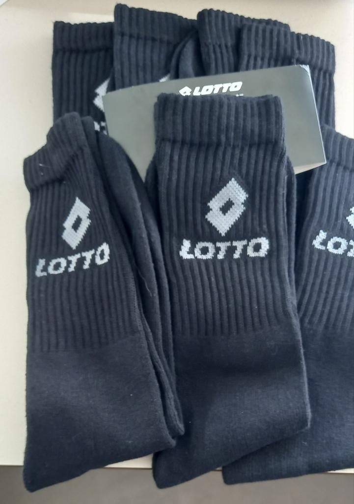 6 paar Lotto sokken - Zwart 43 44 45 46, Kleding | Heren, Sokken en Kousen, Lotto, Zwart, Nieuw, Overige maten
