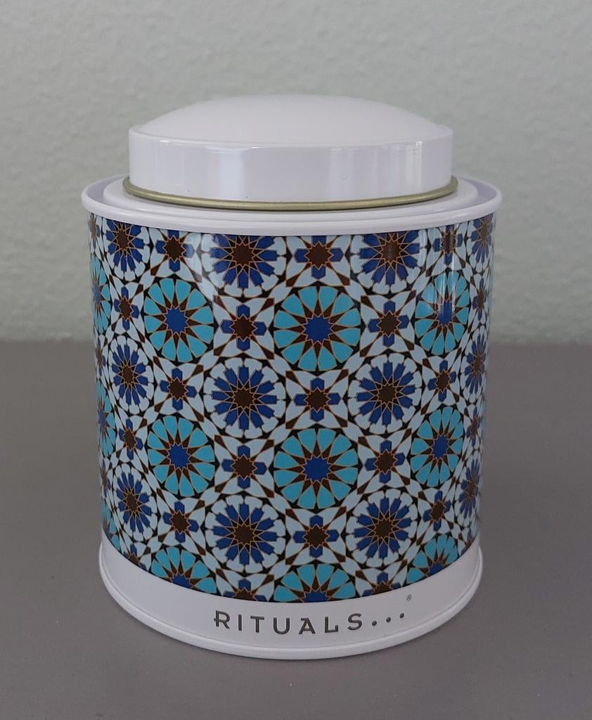 RITUALS  rond theeblik blauw, Verzamelen, Blikken, Ophalen of Verzenden, Zo goed als nieuw, Thee