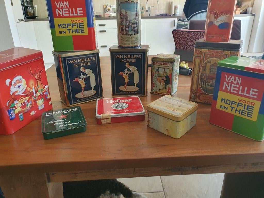 Collectie vintage blikken, Verzamelen, Blikken, Ophalen of Verzenden, Gebruikt, Koffie, Van Nelle