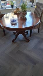 Klassieke ovale eettafel van hout, Ophalen, Gebruikt, 100 tot 150 cm, Klassiek