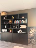 Vakkenkast Narobi eiken zwart 220cm met soft close, Gebruikt, Eikenhout, Ophalen of Verzenden, 200 cm of meer