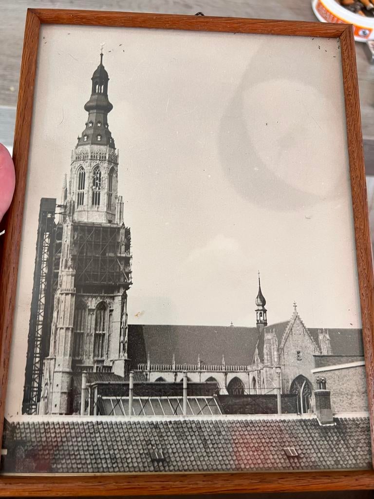Zwart-wit foto van de Lange Jan in Middelburg, Ophalen of Verzenden