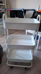 Multifunctionele trolley met 3 etages - Wit, Ophalen, Zo goed als nieuw