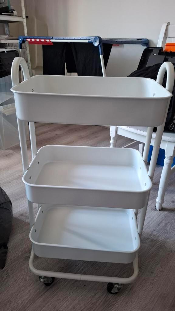 Multifunctionele trolley met 3 etages - Wit, Huis en Inrichting, Woonaccessoires | Overige, Zo goed als nieuw, Ophalen
