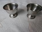 Eierdop rvs roestvrijstaal 2 dop voor ei eierdoppen servies, Ophalen of Verzenden, Zo goed als nieuw