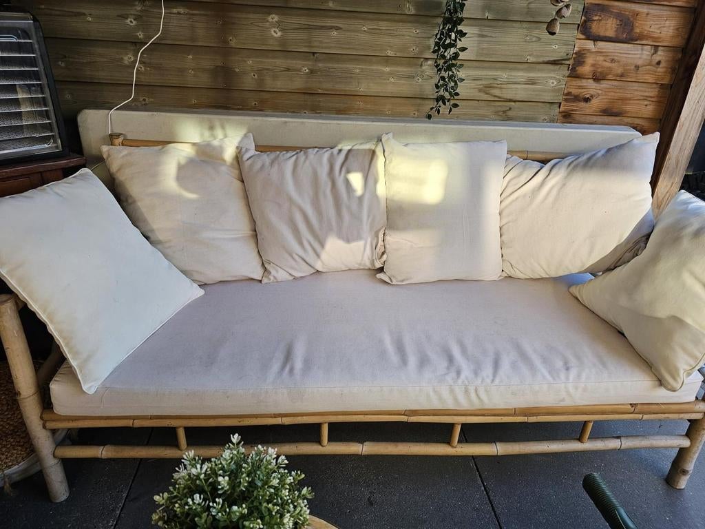 Een bamboe bank 180x70cm, Ophalen of Verzenden, Gebruikt, Hout