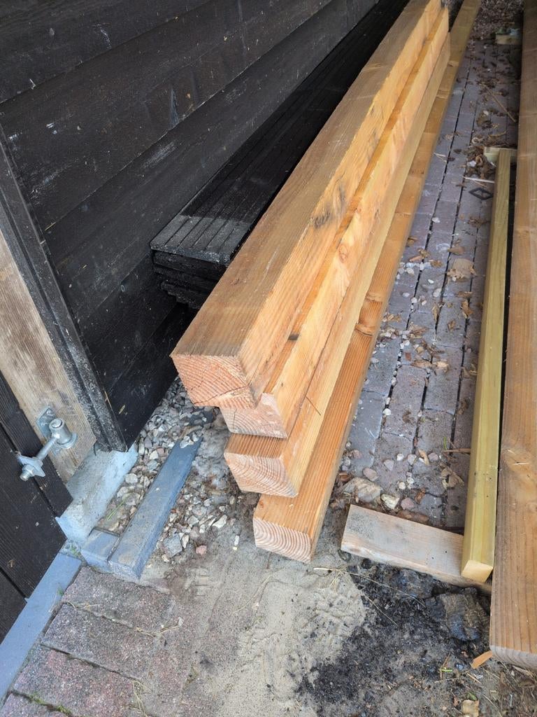 Douglas balken 120 x 120 mm, Ophalen, Nieuw, 250 cm of meer, Balken