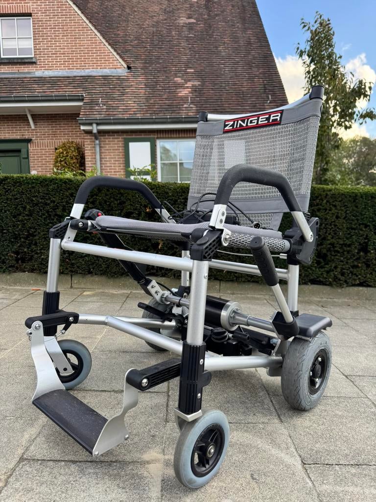 Zinger Opvouwbare Electrische Rolstoel Compact rolwagen, Diversen, Ophalen of Verzenden, Inklapbaar, Zo goed als nieuw, Elektrische rolstoel