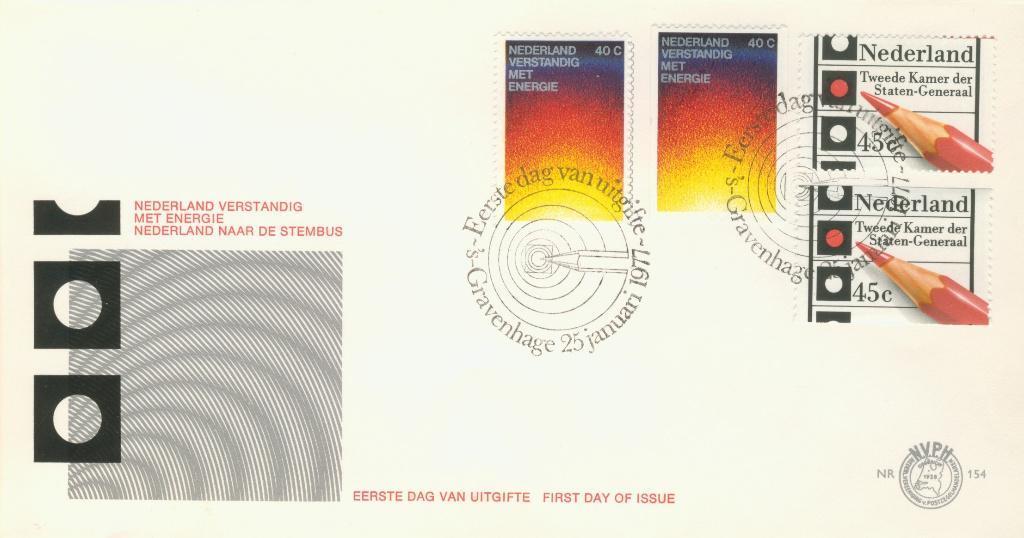 Eerstedagenvelop Nederland Nr. 154., Postzegels en Munten, Postzegels | Eerstedagenveloppen, Ophalen of Verzenden, Onbeschreven