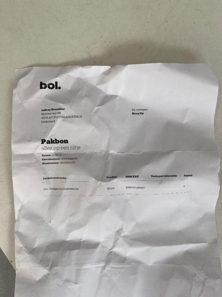 Pvc hoekprofiel 4x, Kunststof, Overige typen, Nieuw, Ophalen of Verzenden