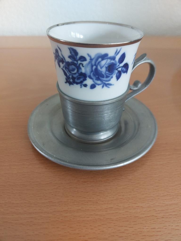 Tinnen (90% tin) ESPRESSO KOP van SCHWARZENHAMMER PORZELLAN, Antiek en Kunst, Antiek | Servies los, Ophalen of Verzenden