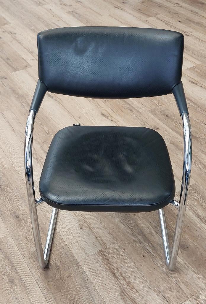 4 Vitra Visavis Design Vergaderstoelen, Huis en Inrichting, Stoelen, Ophalen, Gebruikt, Zwart, Vier