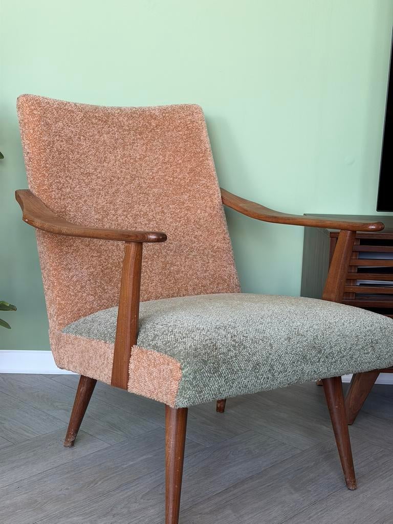 Mid-century fauteuil, Ophalen, Gebruikt, Mid century, Minder dan 75 cm
