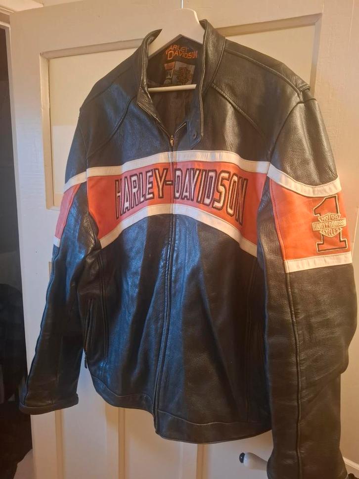 Harley Davidson Leren Jas - Maat XXXL (valt als XXL), Motoren, Kleding | Motorkleding, Jas | leer, Heren, Tweedehands, Ophalen of Verzenden
