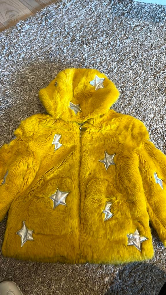 Bontjasje geel met zilveren sterren️, Kinderen en Baby's, Ophalen of Verzenden, Zo goed als nieuw, Meisje, Jurk of Rok